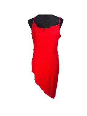 HALARA Red Bodycon High Low Midi Dress Large
